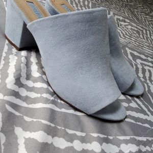 Light blue mules